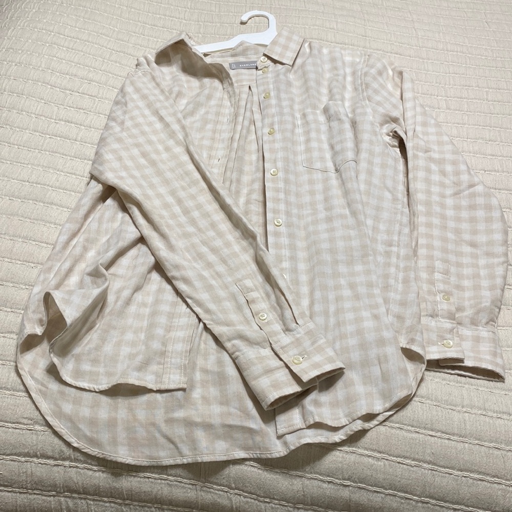 Everlane Beige Checkered Women's Top